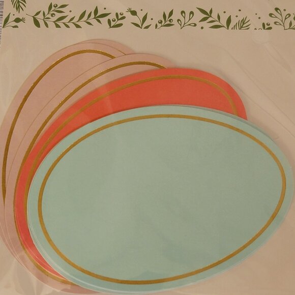 Easter Egg Place‎ Cards 24 Ct Pink Coral Green Gold Foil Party Brunch Breakfast - Picture 3 of 3